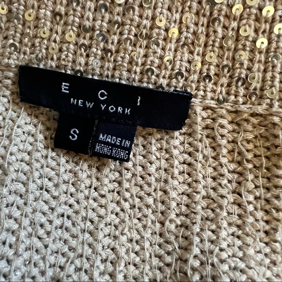 ECI New York Gold Cardigan.  Size S - Picture 7 of 8